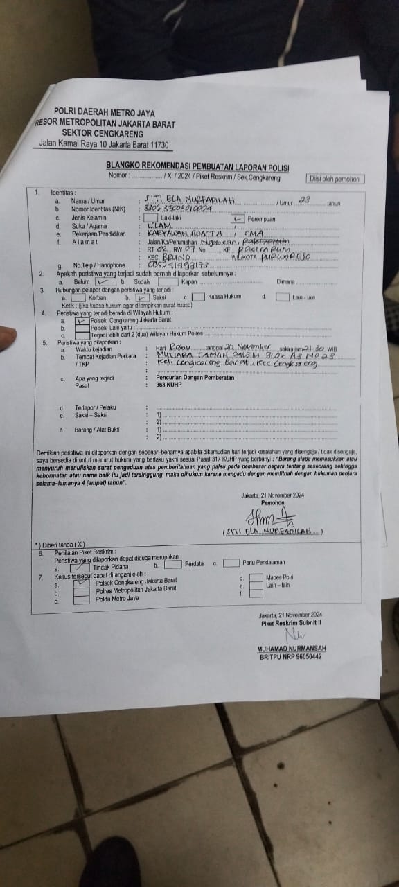 Kecewa Motor Pekerja Mall Taman Palem Hilang Dicuri di Area Parkir
