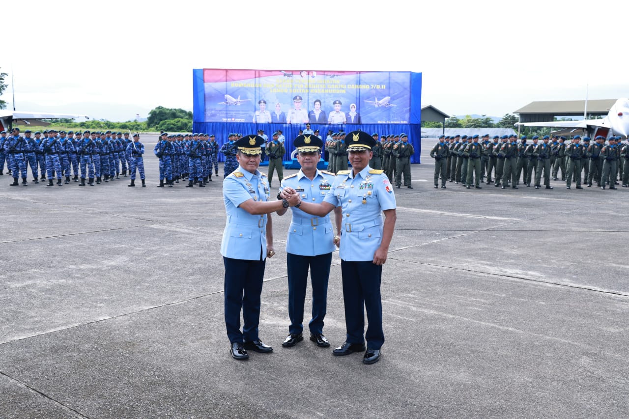 Pangkoopsud II Pimpin Sertijab Danlanud Sultan Hasanuddin, Soroti Pentingnya Kepemimpinan Berkelanjutan