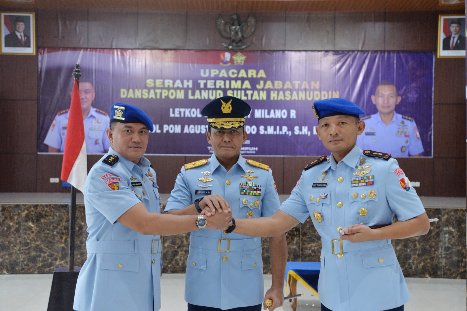 Letkol Pom Agust Leonardo Resmi Jabat Dansatpom Lanud Sultan Hasanuddin
