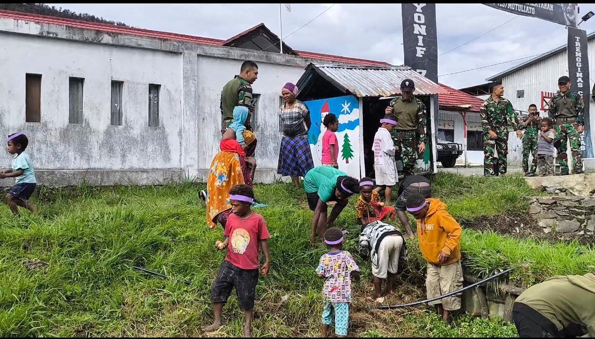 Satgas Yonif 715 Tanamkan Nilai Iman dan Kebersamaan Lewat Kegiatan Paskah